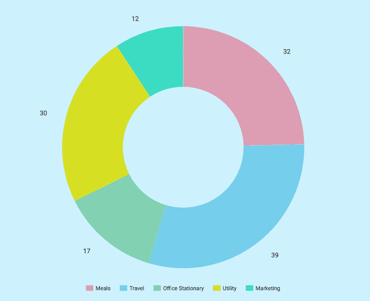 Petty Cash Actionable Report Pie Chart